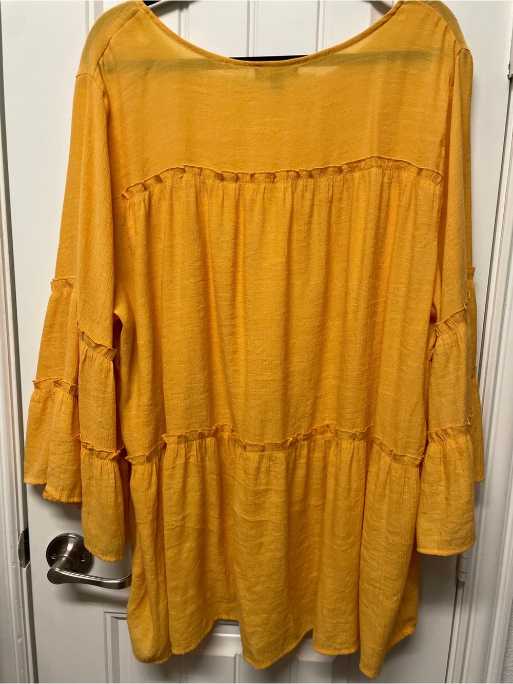 Cocomo Mustard Yellow Tiered Mini Dress | Size 3X | Flowy Boho Style